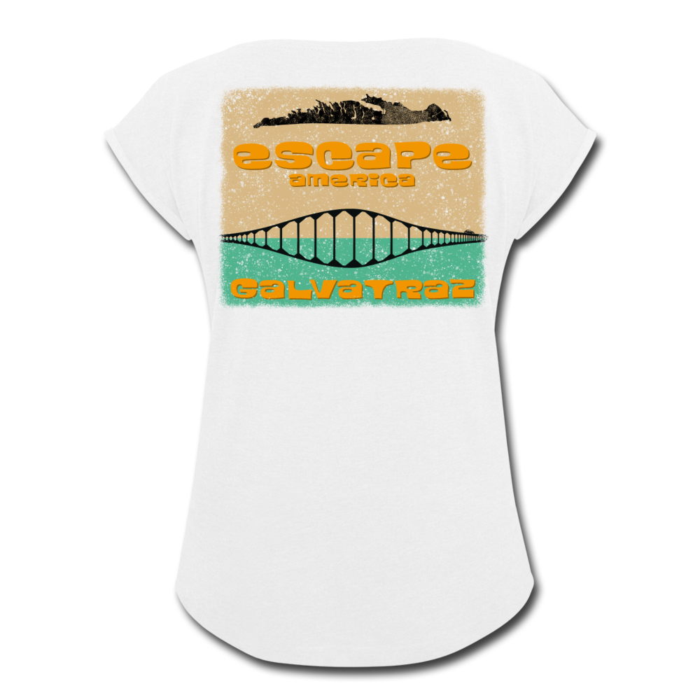 Escape America - Women's Roll Cuff T-Shirt - white
