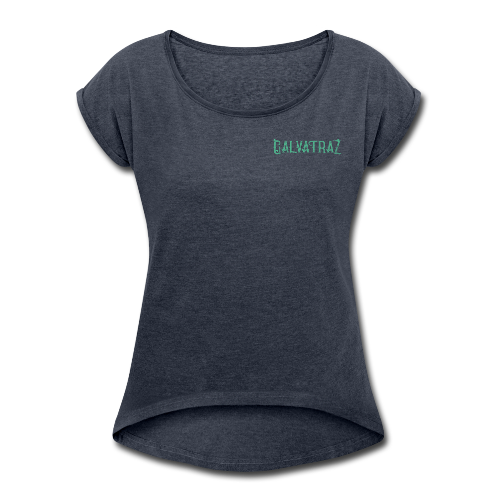 Escape America - Women's Roll Cuff T-Shirt - navy heather