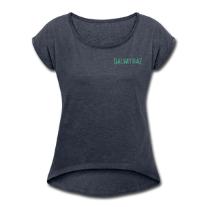 Escape America - Women's Roll Cuff T-Shirt - navy heather