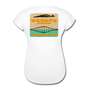 Escape America - Women's Tri-Blend V-Neck T-Shirt - white