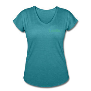 Escape America - Women's Tri-Blend V-Neck T-Shirt - heather turquoise