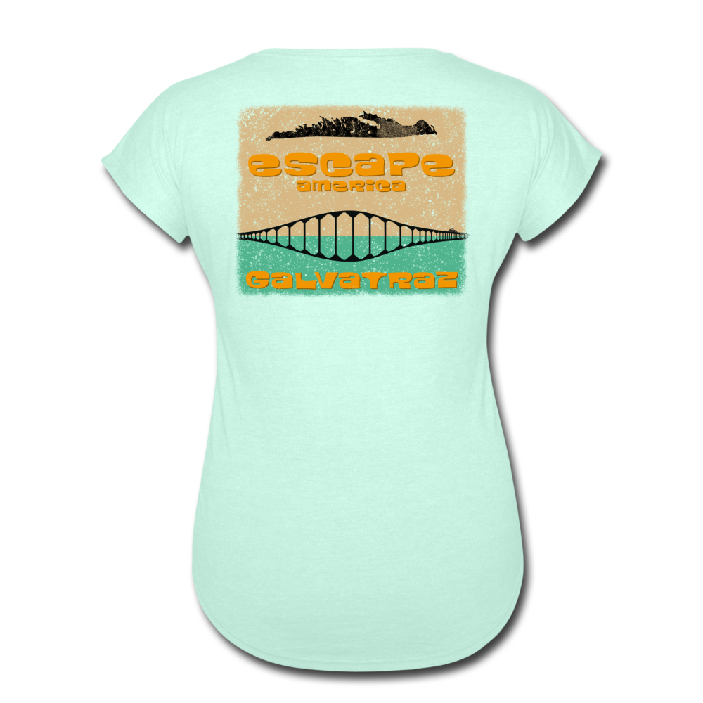 Escape America - Women's Tri-Blend V-Neck T-Shirt - mint