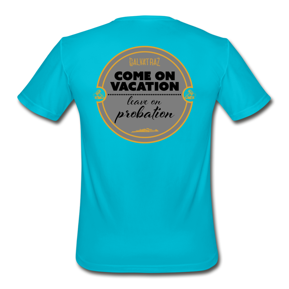 Come on Vacation Leave on Probation - Men’s Rash Guard - turquoise