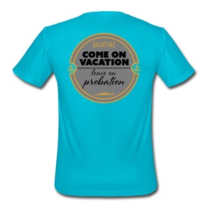 Come on Vacation Leave on Probation - Men’s Rash Guard - turquoise