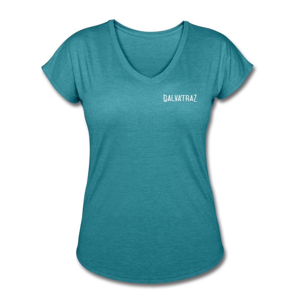 Come on Vacation Leave on Probation - Women's Tri-Blend V-Neck T-Shirt - heather turquoise