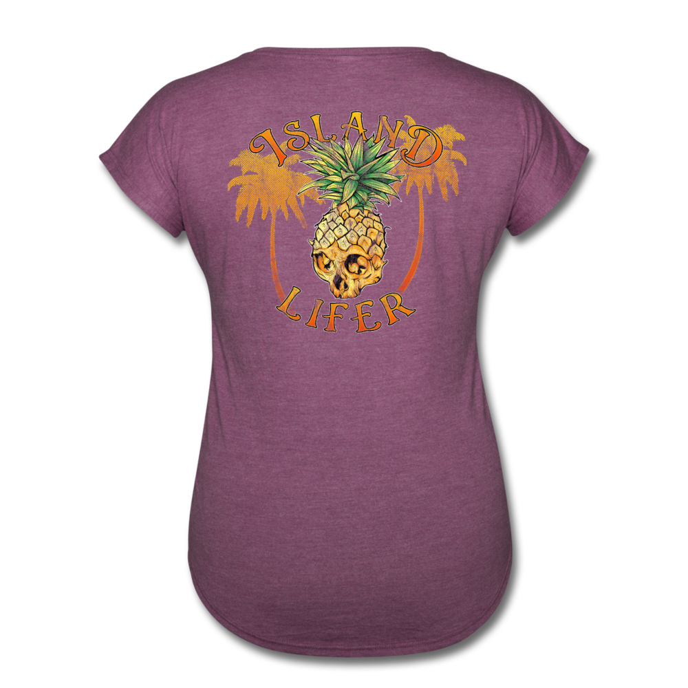 Island Lifer -  Women's Tri-Blend V-Neck T-Shirt - heather plum