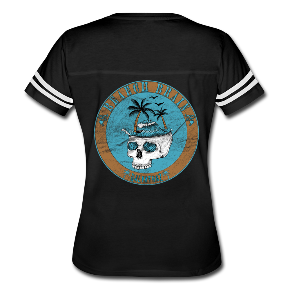 Beach Brain - Women’s Vintage Sport T-Shirt - black/white