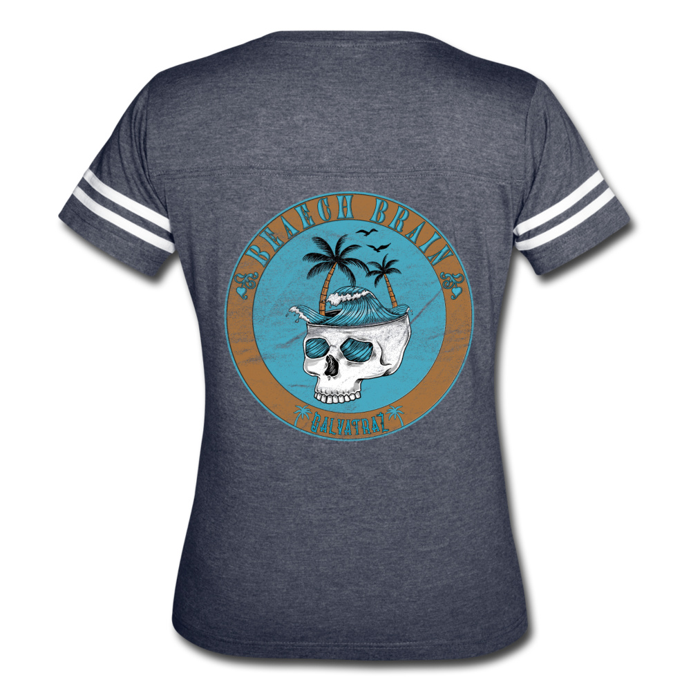 Beach Brain - Women’s Vintage Sport T-Shirt - vintage navy/white