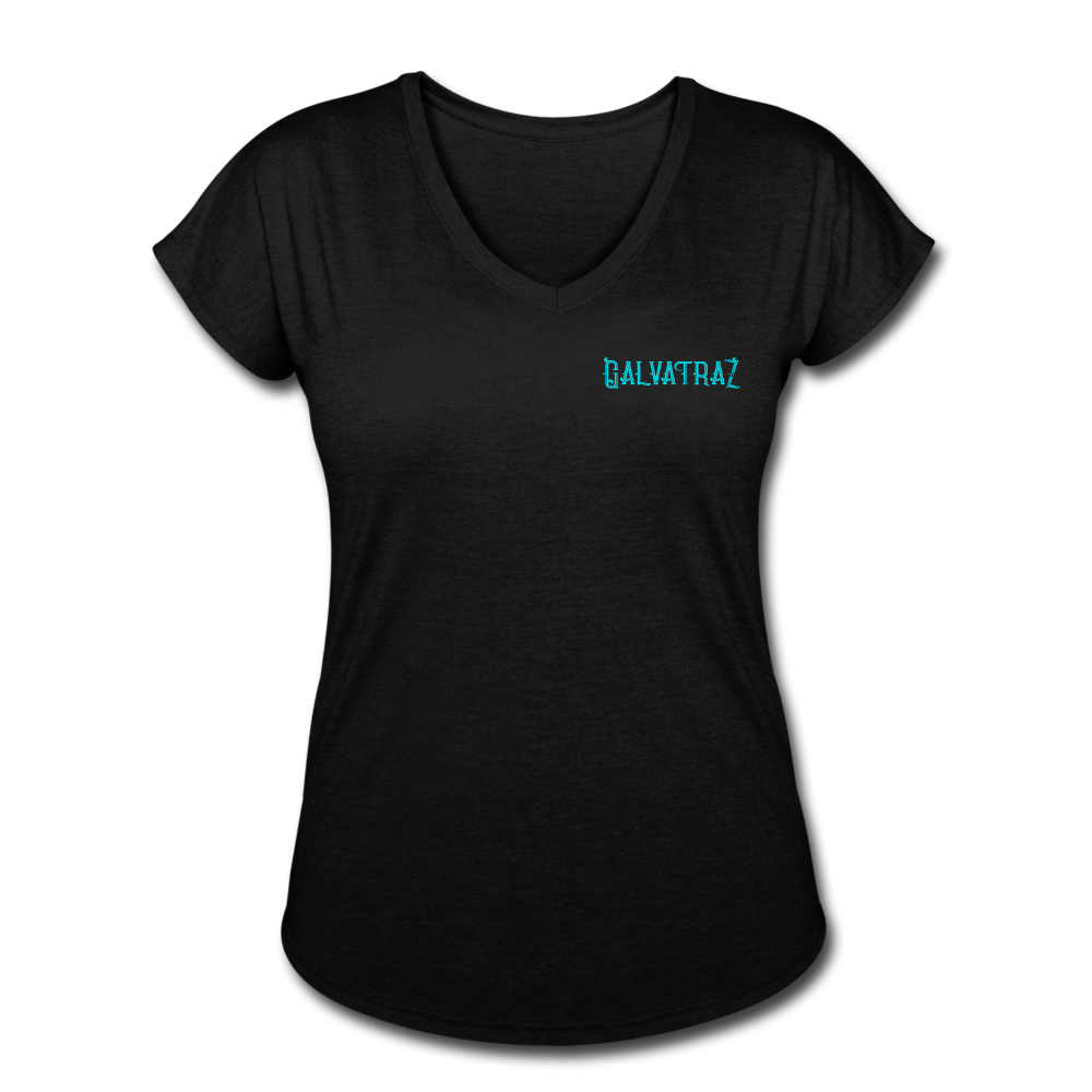 Beach Brain - Women's Tri-Blend V-Neck T-Shirt - black