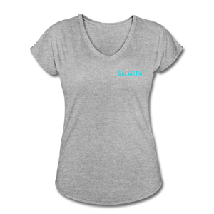 Beach Brain - Women's Tri-Blend V-Neck T-Shirt - heather gray