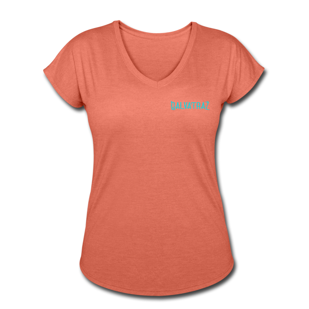 Beach Brain - Women's Tri-Blend V-Neck T-Shirt - heather bronze