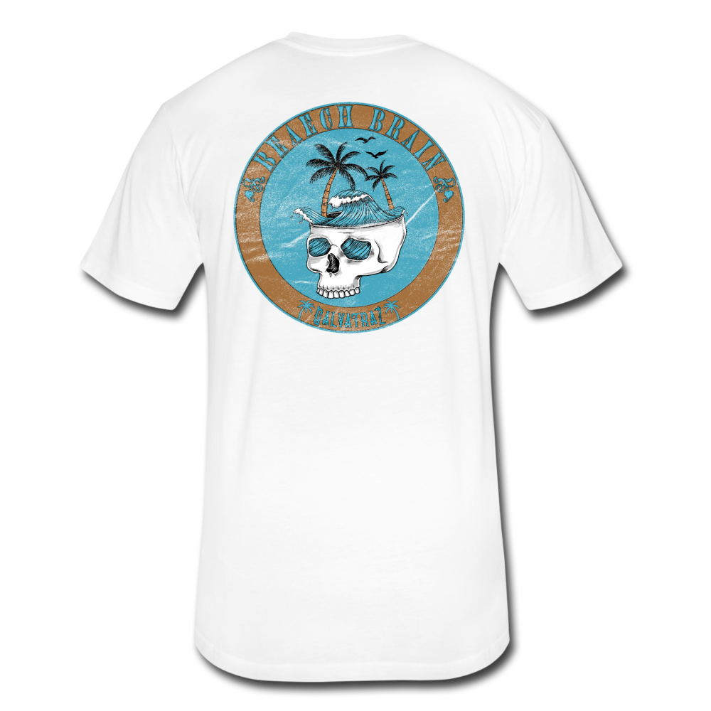 Beach Brain - Men's Super Soft Cotton/Poly T-Shirt - white