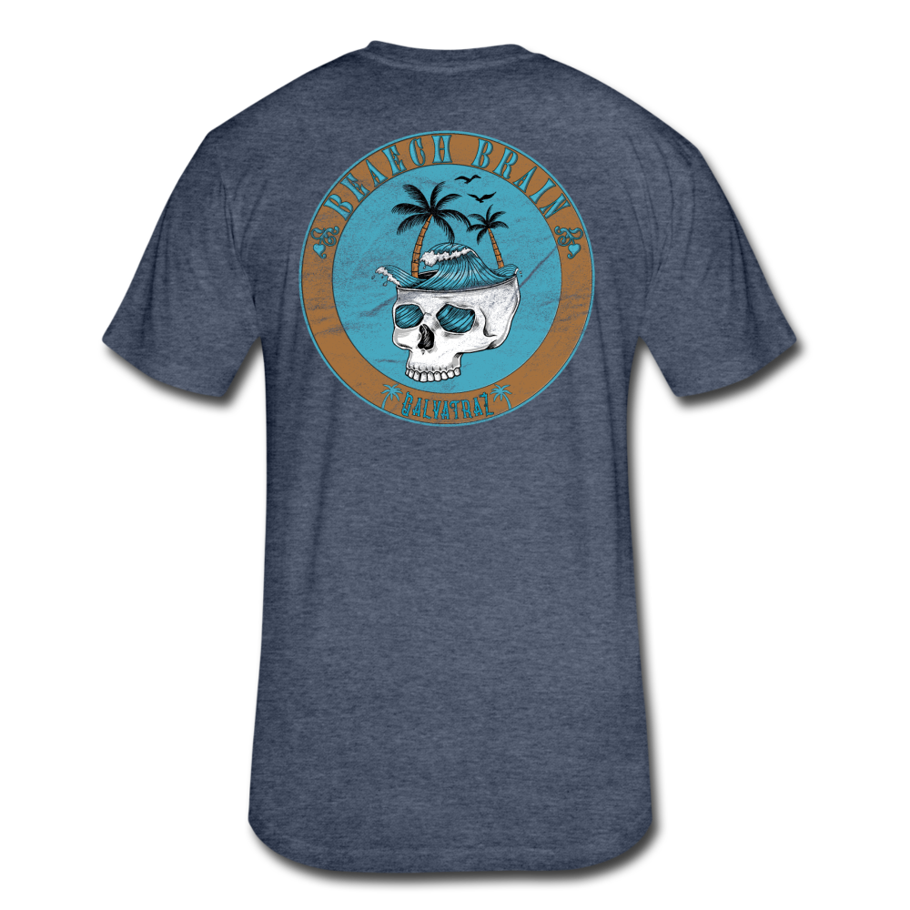 Beach Brain - Men's Super Soft Cotton/Poly T-Shirt - heather navy