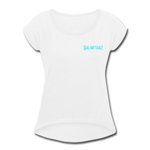 Beach Brain - Women's Roll Cuff T-Shirt - white