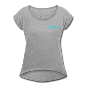 Beach Brain - Women's Roll Cuff T-Shirt - heather gray