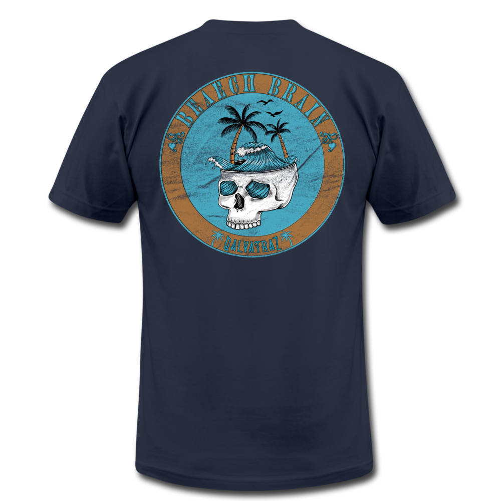 Beach Brain - Unisex Jersey T-Shirt - navy