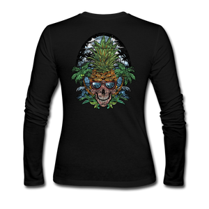 Pineapple Palms - Women's Long Sleeve Jersey T-Shirt - black