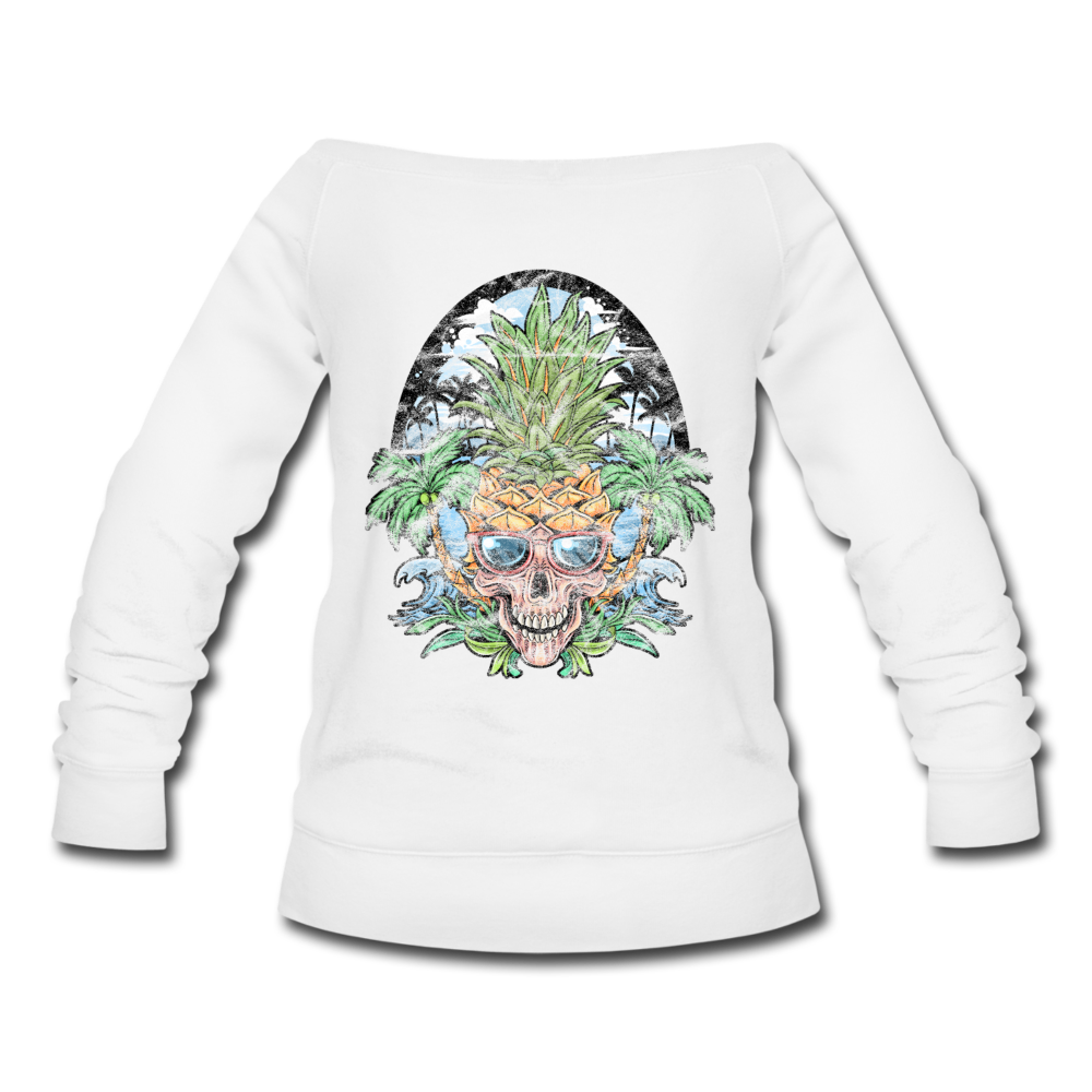 Pineapple Palms - Women's Wideneck Sweatshirt - white