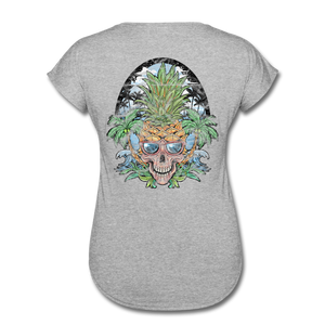 Pineapple Palms - Women's Tri-Blend V-Neck T-Shirt - heather gray