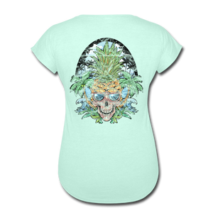 Pineapple Palms - Women's Tri-Blend V-Neck T-Shirt - mint