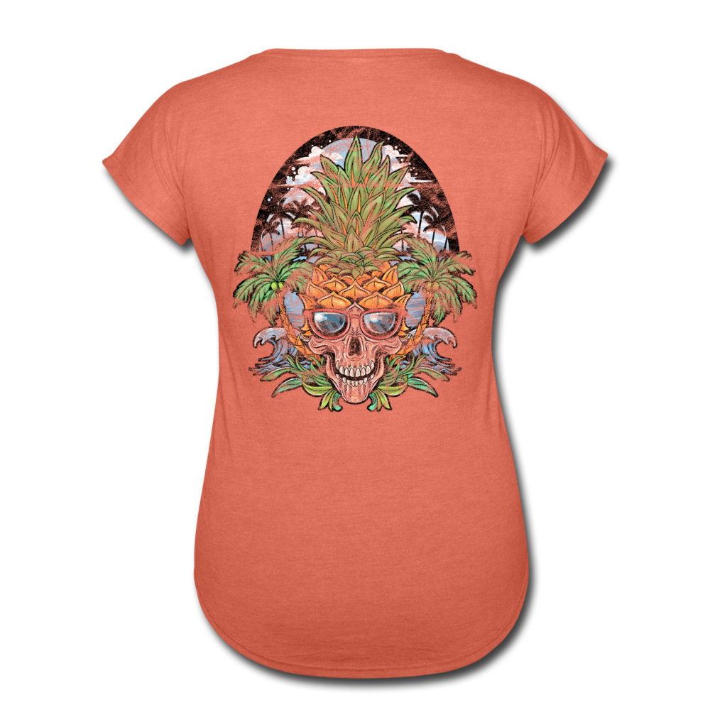 Pineapple Palms - Women's Tri-Blend V-Neck T-Shirt - heather bronze