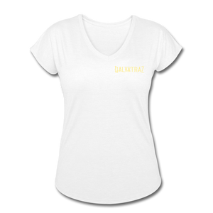 Surfer Girl - Women's Tri-Blend V-Neck T-Shirt - white