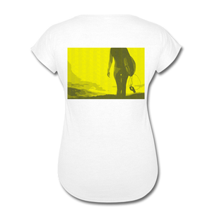 Surfer Girl - Women's Tri-Blend V-Neck T-Shirt - white