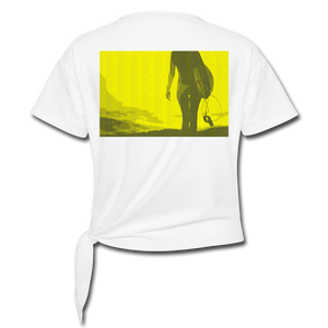 Surfer Girl - Women's Knotted T-Shirt - white