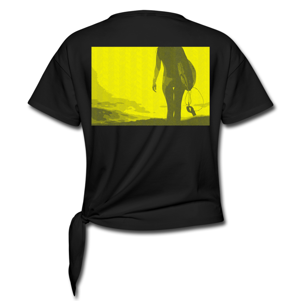 Surfer Girl - Women's Knotted T-Shirt - black