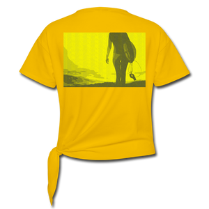 Surfer Girl - Women's Knotted T-Shirt - sun yellow
