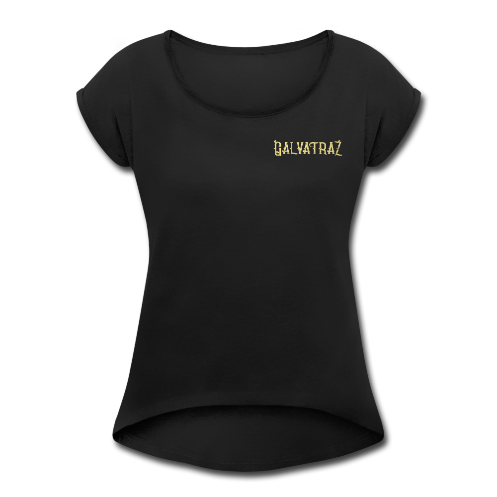 Surfer Girl - Women's Roll Cuff T-Shirt - black