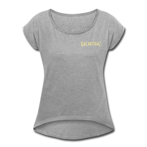 Surfer Girl - Women's Roll Cuff T-Shirt - heather gray