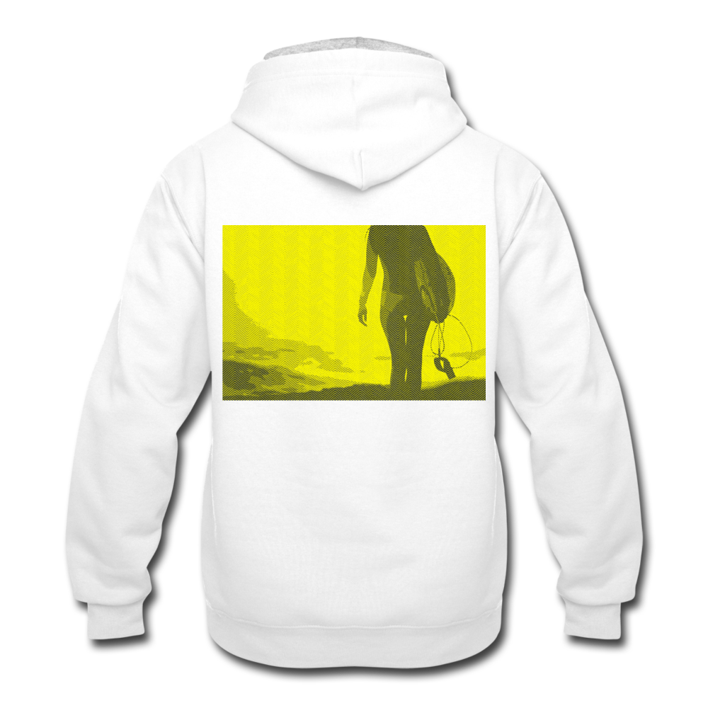 Surfer Girl - Contrast Hoodie - white/gray