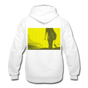 Surfer Girl - Contrast Hoodie - white/gray