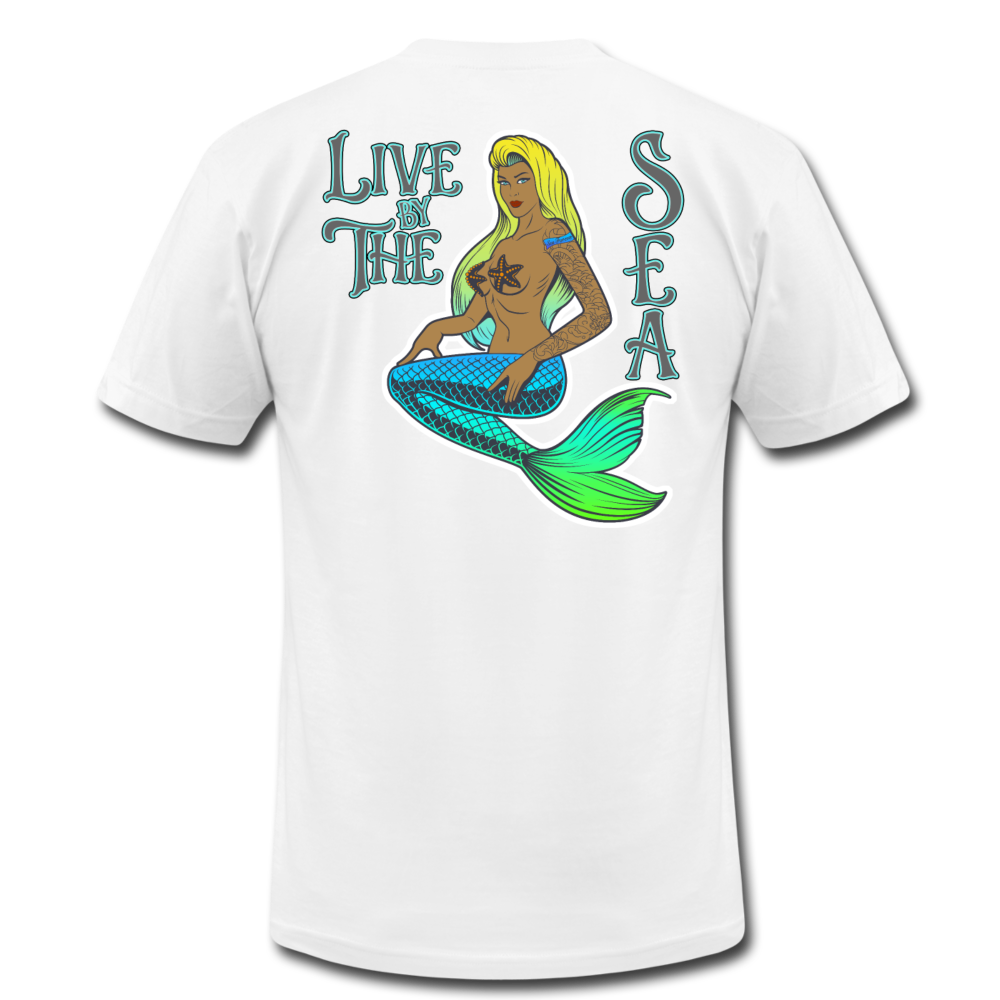 Live by The Sea -  Unisex Jersey T-Shirt - white