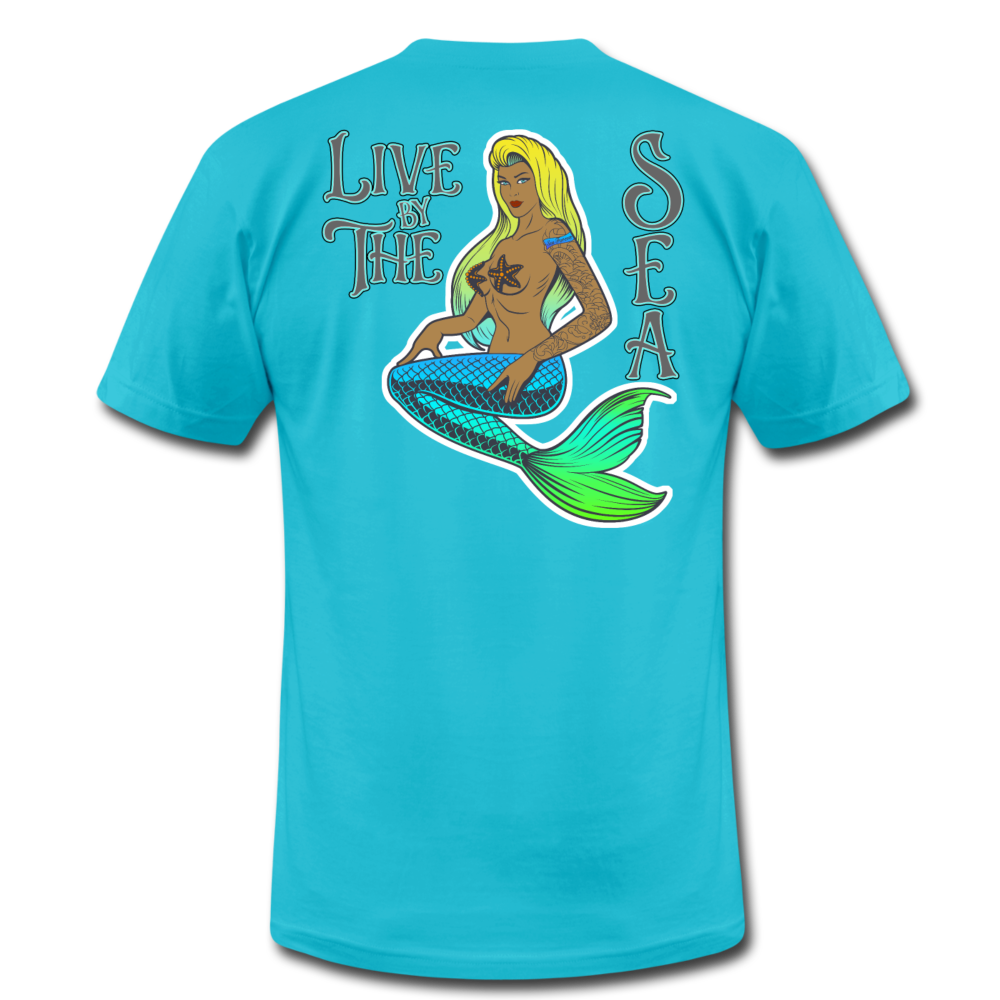 Live by The Sea -  Unisex Jersey T-Shirt - turquoise
