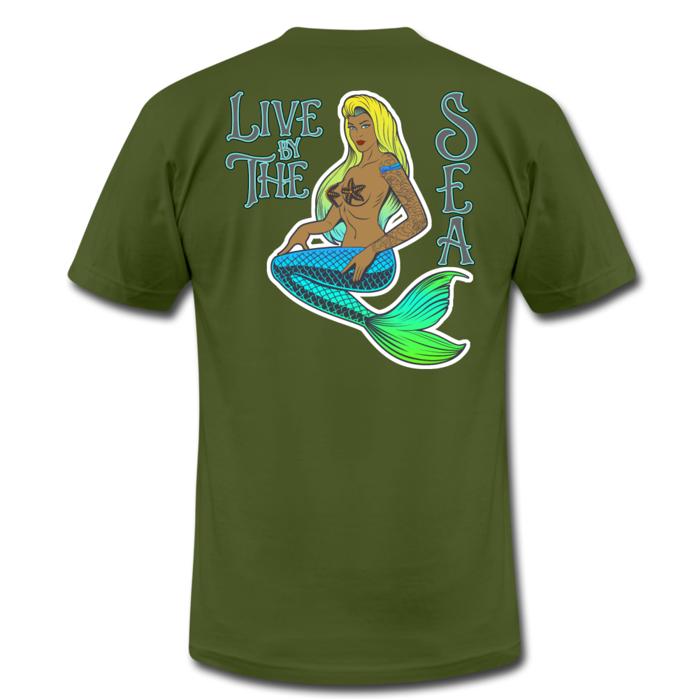 Live by The Sea -  Unisex Jersey T-Shirt - olive