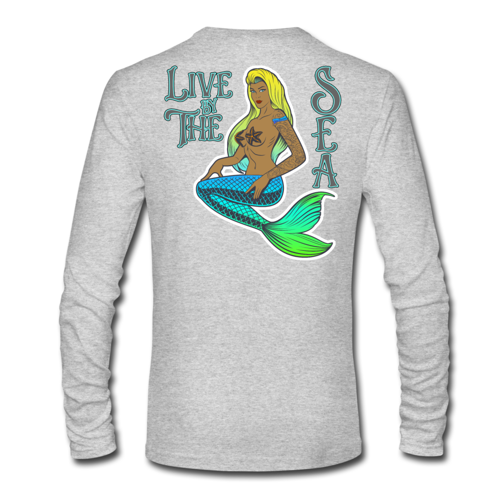 Live by The Sea - Men's Long Sleeve T-Shirt - heather gray