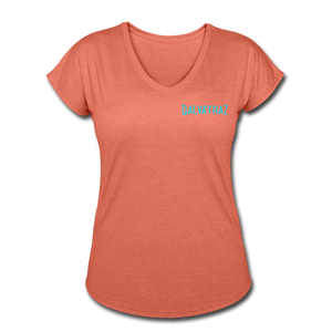 Live by The Sea -  Women's Tri-Blend V-Neck T-Shirt - heather bronze