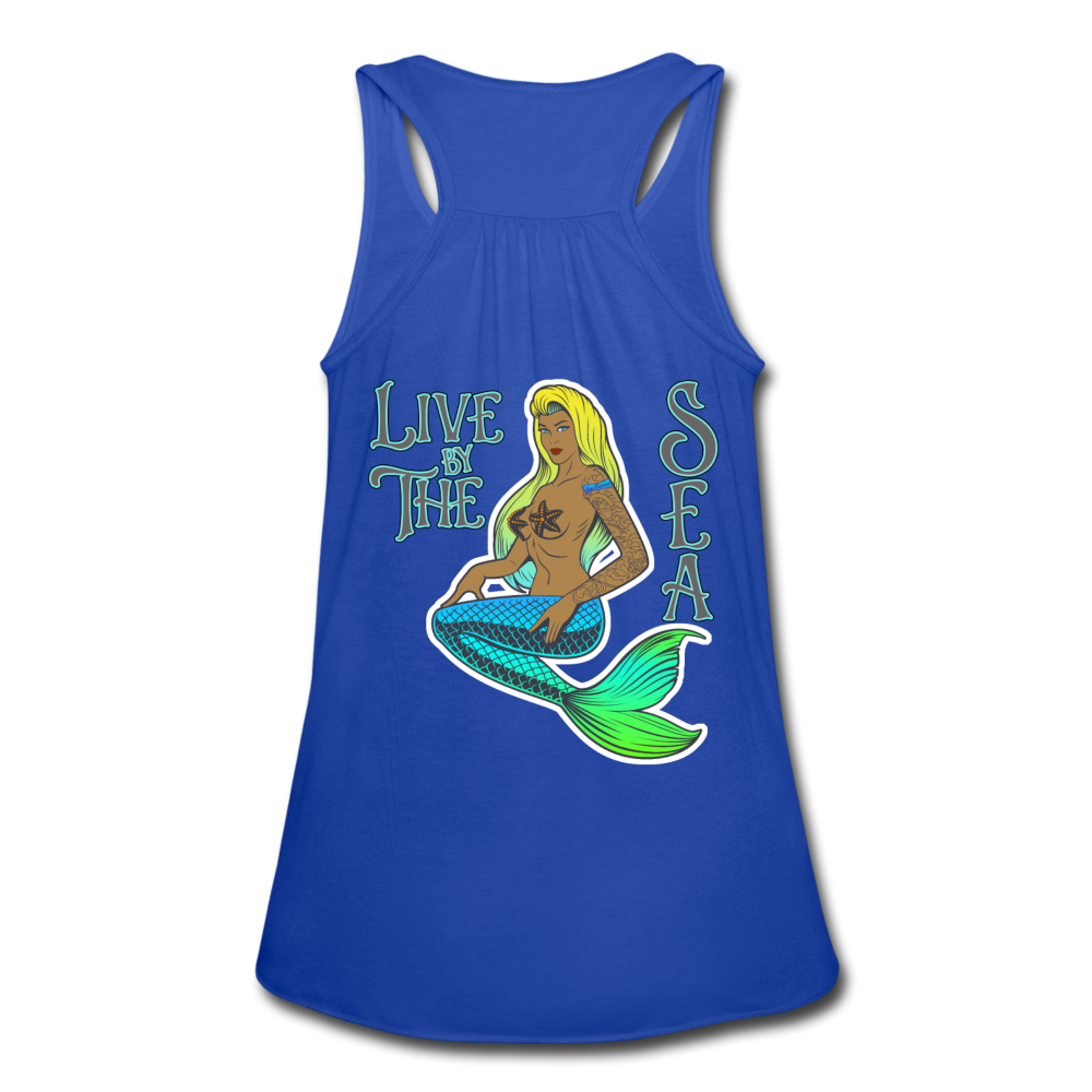 Live by The Sea -  Women's Flowy Tank Top - royal blue