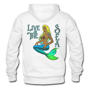 Live by The Sea -  Unisex Heavy Blend Adult Hoodie - white