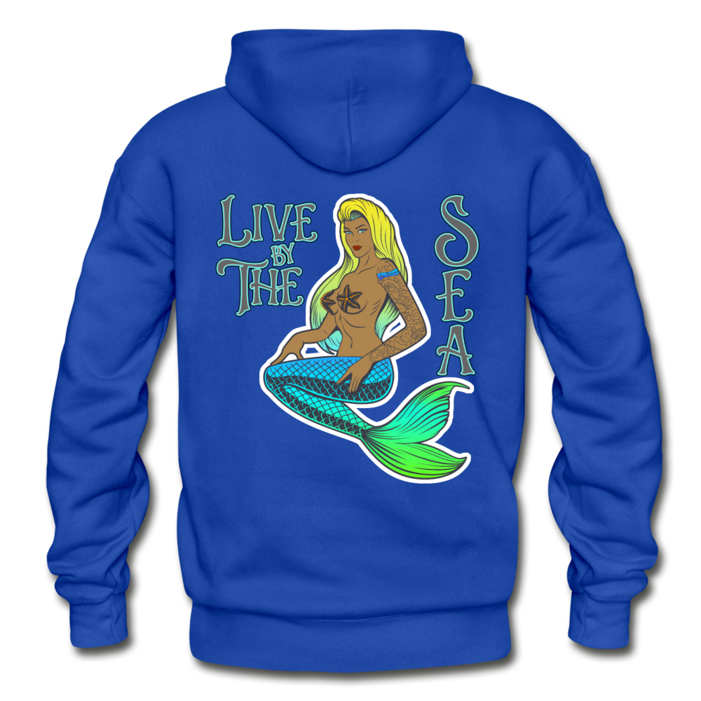 Live by The Sea -  Unisex Heavy Blend Adult Hoodie - royal blue