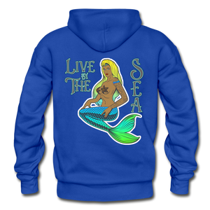 Live by The Sea -  Unisex Heavy Blend Adult Hoodie - royal blue