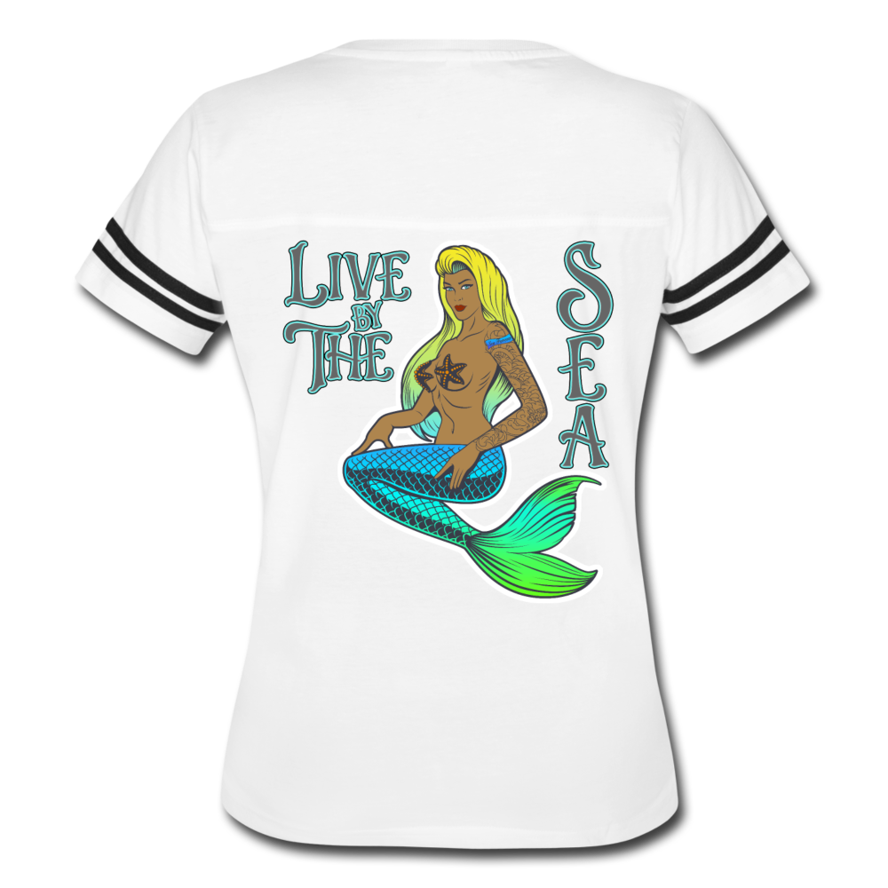 Live by The Sea -  Women’s Vintage Sport T-Shirt - white/black