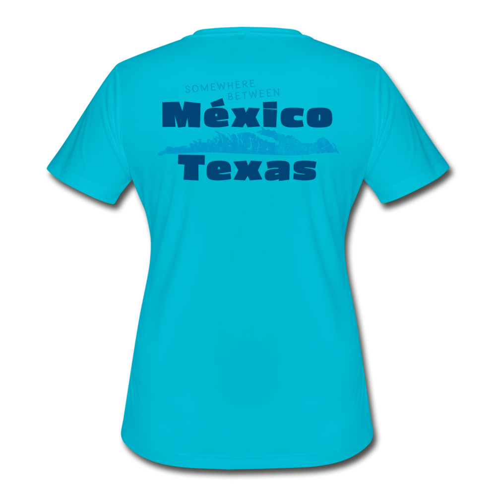 Somewhere Between Mexico and Texas - Women's Rash Guard - turquoise