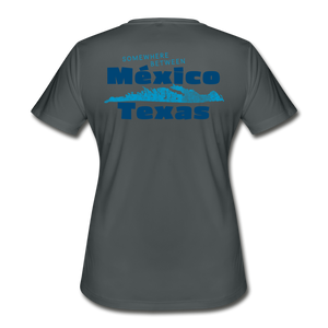 Somewhere Between Mexico and Texas - Women's Rash Guard - charcoal