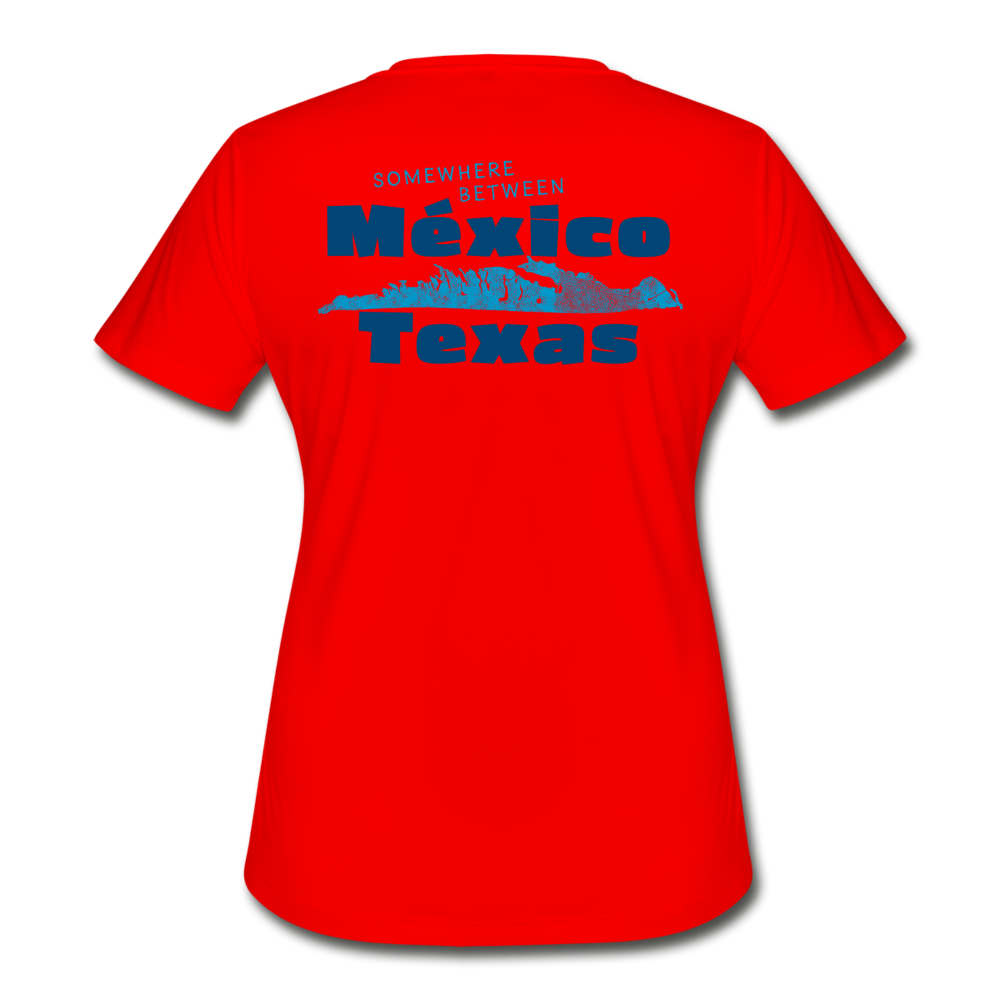 Somewhere Between Mexico and Texas - Women's Rash Guard - red