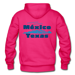 Somewhere Between Mexico and Texas - Unisex Heavy Blend Adult Hoodie - fuchsia