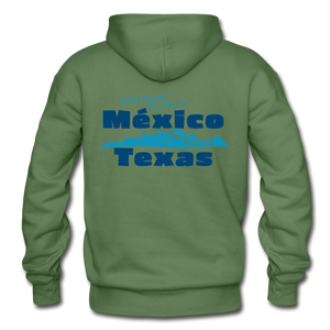 Somewhere Between Mexico and Texas - Unisex Heavy Blend Adult Hoodie - military green