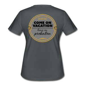 Come on Vacation Leave on Probation - Women's Rash Guard - charcoal
